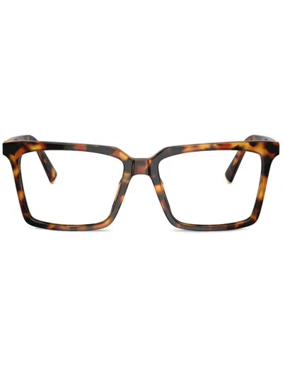 Miu Miu Square-frame Glasses In Brown