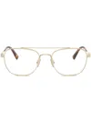 Miu Miu Womens Mu 51wv Square-frame Metal Optical Glasses Gold In Gold