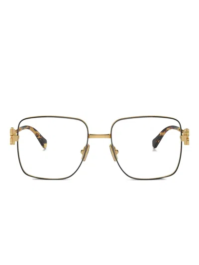 Miu Miu Square-frame Glasses In Gold