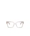 Miu Miu Square-frame Logo-detail Glasses In Pink