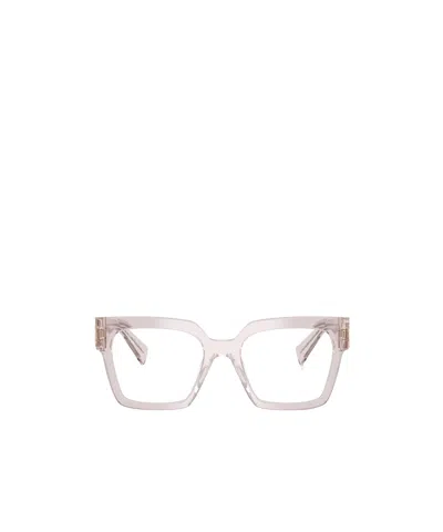 MIU MIU SQUARE-FRAME LOGO-DETAIL GLASSES