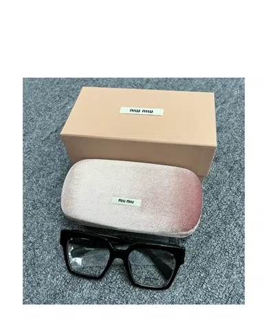 Miu Miu Square-frame Logo-plaque Glasses In Multicolor