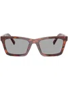 Miu Miu Mua05s Rectangular Acetate Sunglasses In Brown
