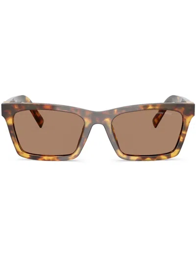 Miu Miu Square-frame Sunglasses In Brown