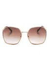 Miu Miu Square-frame Sunglasses In Gold