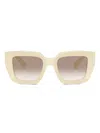 Miu Miu Sonnenbrille Mit Eckigem Gestell In White