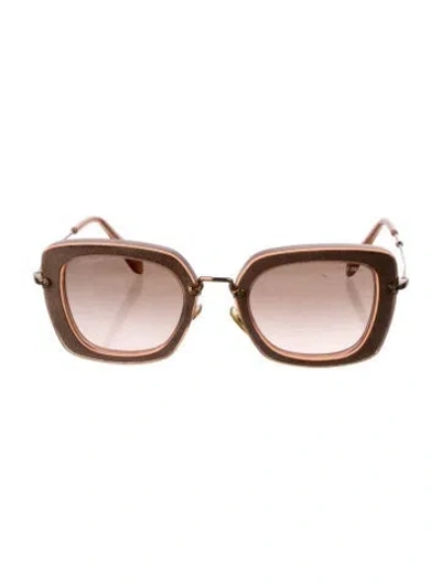 Pre-owned Miu Miu Square Gradient Sunglasses In Brown