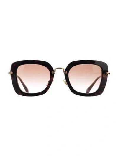Pre-owned Miu Miu Square Gradient Sunglasses In Brown
