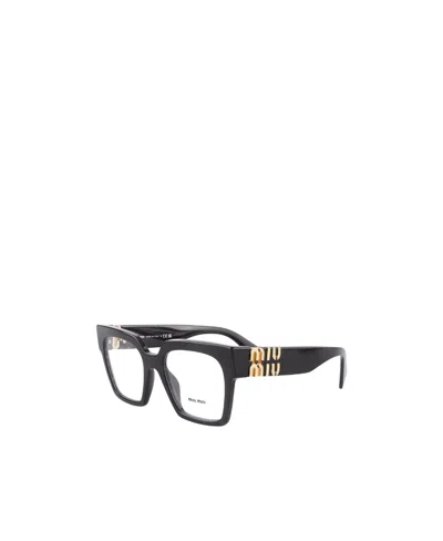 Miu Miu Square Logo Flat Mirror In Black