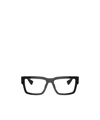 Miu Miu Mens Black Mu 02xv Rectangle-frame Acetate Eyeglasses In Black