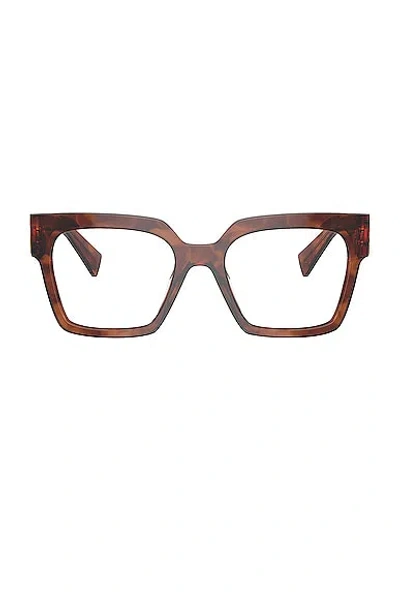 Miu Miu Square Optical Eyeglasses In Brown