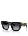 Miu Miu Square Sunglasses, 51mm In Black