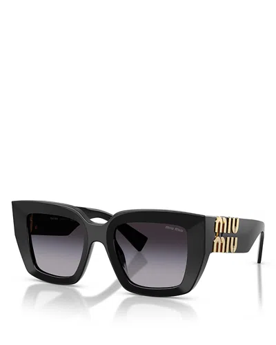 Miu Miu Square Sunglasses, 51mm In Black