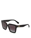 Miu Miu Square Sunglasses, 54mm In Black/purple Gradient