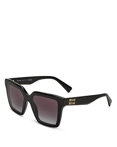 Miu Miu Square Sunglasses, 54mm In Black/purple Gradient