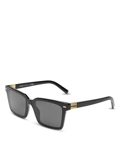 Miu Miu Square Sunglasses, 55mm In Dark Gray