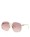 Miu Miu Mu A57s 57mm Gradient Square Sunglasses In Gold