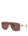 Miu Miu Logo-plaque Pilot-frame Sunglasses In Gold/brown Mirrored Solid