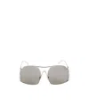 Miu Miu Angular Metallic-acetate Sunglasses With Elegant Temples In Gray