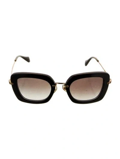 Pre-owned Miu Miu Square Tinted Sunglasses In Black
