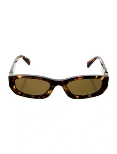 Pre-owned Miu Miu Square Tinted Sunglasses In Brown