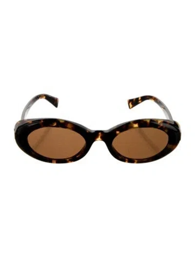Pre-owned Miu Miu Square Tinted Sunglasses In Brown