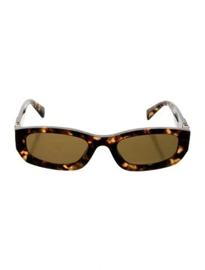 Pre-owned Miu Miu Square Tinted Sunglasses In Brown