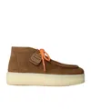 Miu Miu Suede Platform Ankle Boots In Brown
