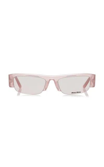 Miu Miu Square-frame Acetate Sunglasses In Metallic