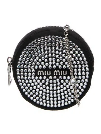 Pre-owned Miu Miu Starlight Minaudière Nano In Silver