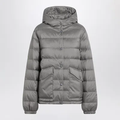Miu Miu Hooded Jacket Elasticated Cuffs Front Pockets In Gray