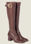 Miu Miu Nappa Leather Boots With Buckle In Brown