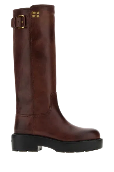 Miu Miu Stivali Boot In Brown