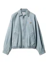Miu Miu Stonewashed Denim Jacket In Blue