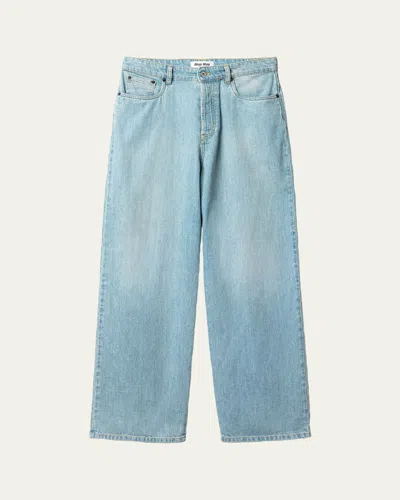 Miu Miu Stonewashed Wide-leg Jeans In Blue