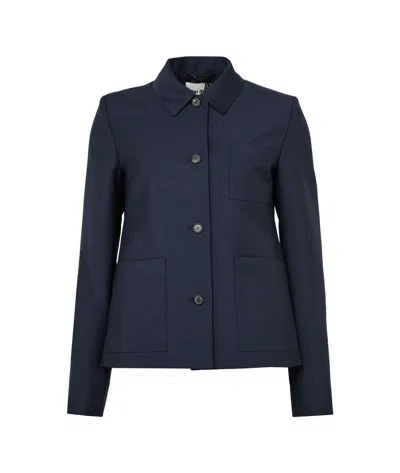Miu Miu Straight Jacket In Kid Mohair In Blue