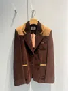 Miu Miu Straight-leg Corduroy And Leather Jacket In Brown