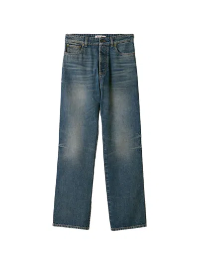 Miu Miu Straight Leg Cotton Denim Five Pocket Jeans In Blue