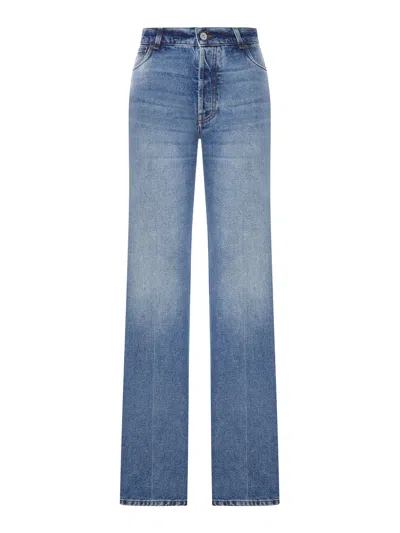 Miu Miu Straight Leg Denim Jeans Medium Wash In Blue
