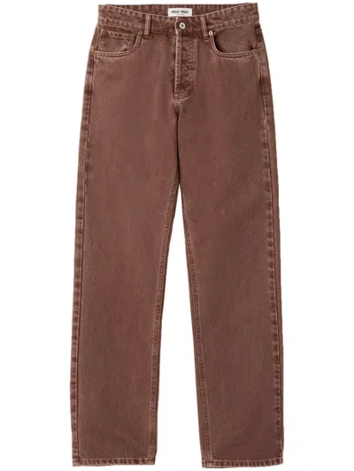 Miu Miu Straight-leg Jeans In Brown