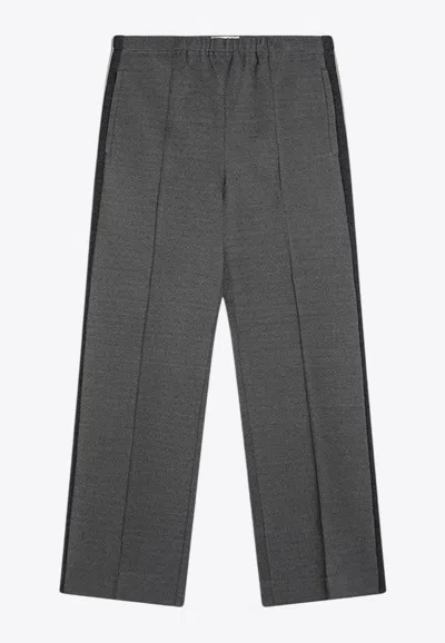Miu Miu Straight-leg Knitted Pants In Gray