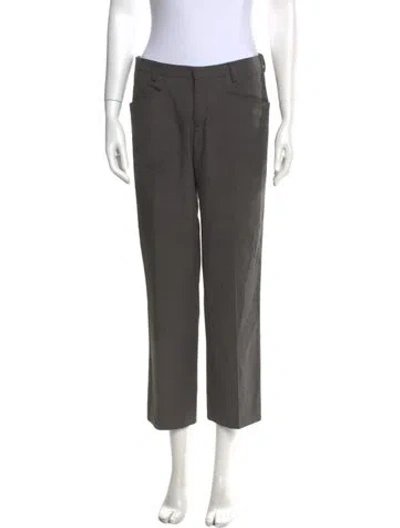 Pre-owned Miu Miu Straight Leg Pants In Gray