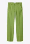 Miu Miu Straight-leg Tailored Pants In Green