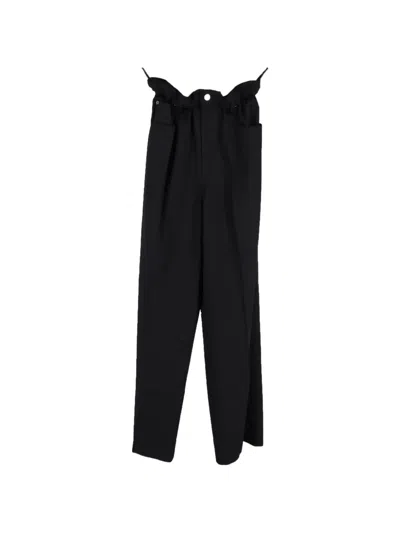 Pre-owned Miu Miu Straight-leg Trousers In Black