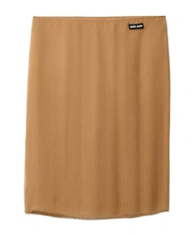 Miu Miu Straight Skirt In Brown