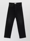 Miu Miu Straight Trousers With Back Pockets And Belt Loops In Black
