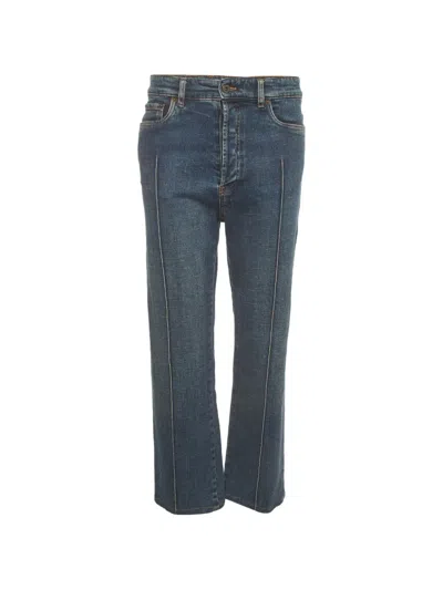 Pre-owned Miu Miu Straight-fit Jeans In Blue