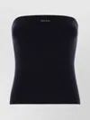 Miu Miu Strapless Ribbed Cotton Top In Black