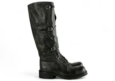 Pre-owned Miu Miu Strapped Calf Boot (women's) Sneakers In Nero In Black