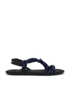 Miu Miu Nastro Cross Rope Grip-strap Sandals In Baltico